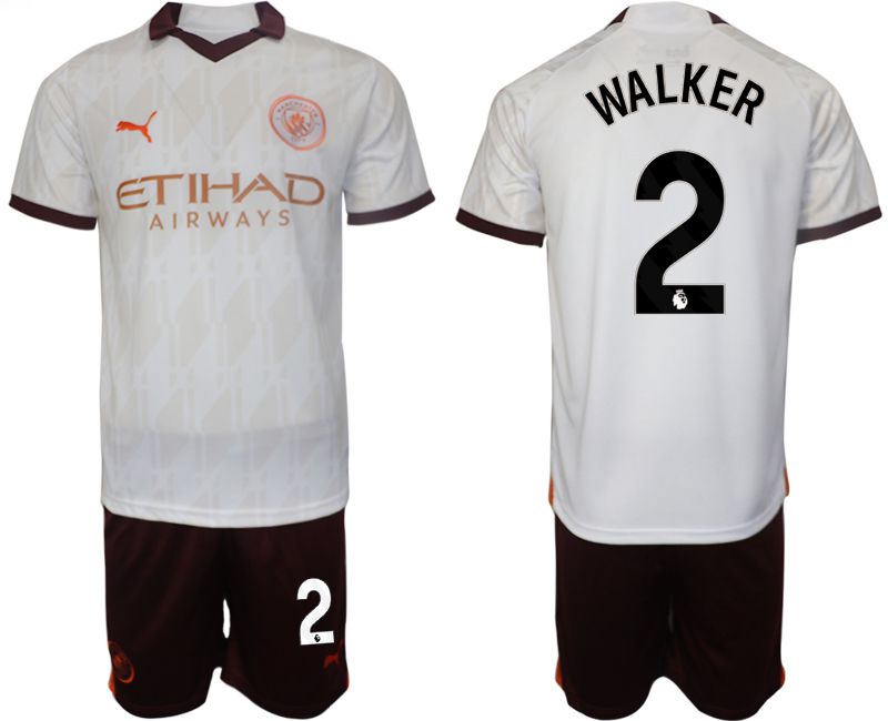 Men 2023-2024 Club Manchester City away white 2 Soccer Jersey